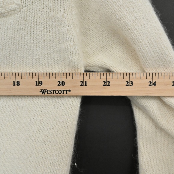 Vtg Granny Core Silk Angora Embroidered Sweater Size‎ L Lambswool Floral Pearl - Picture 3 of 12